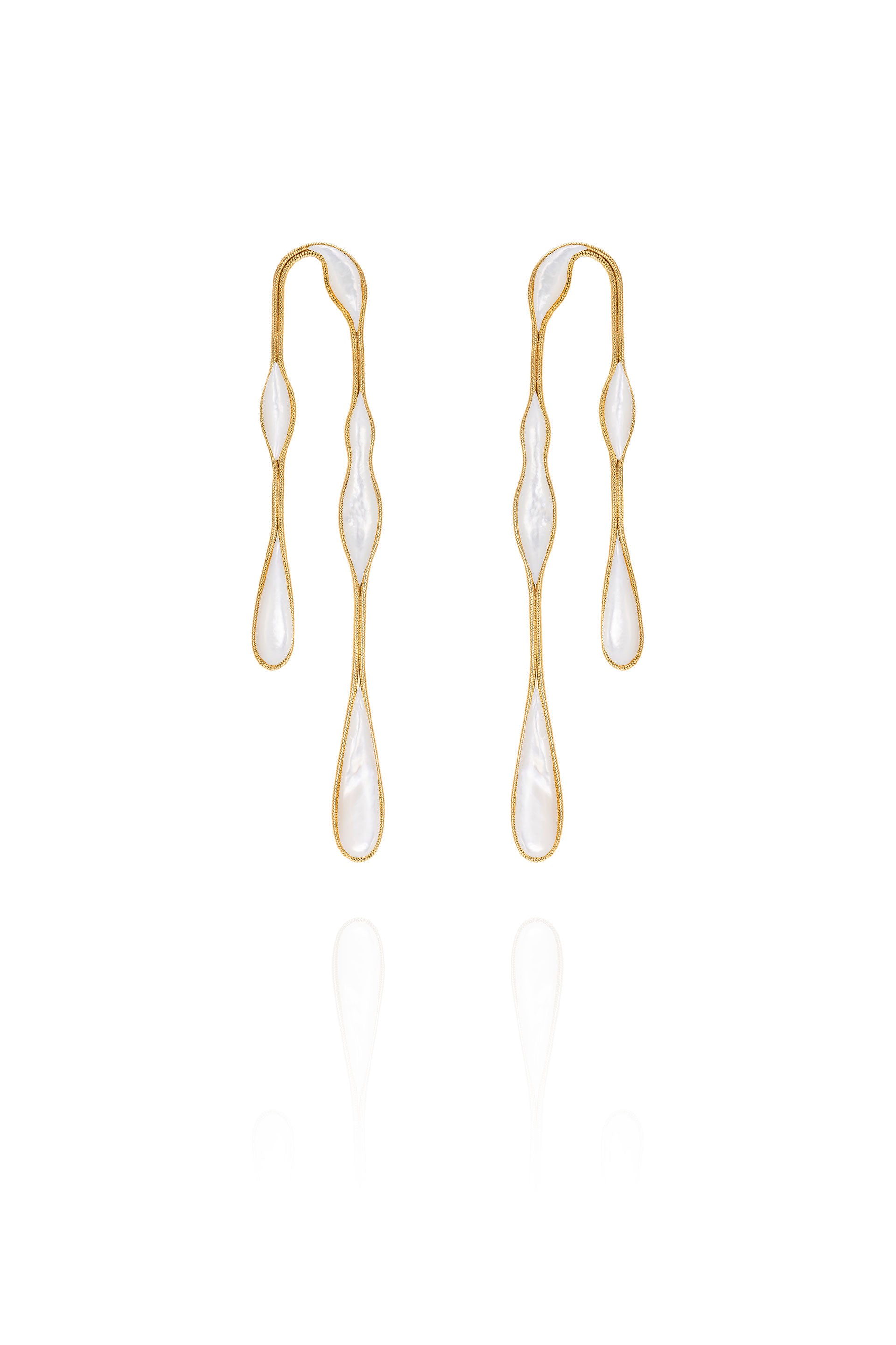 Fernando Jorge 'Fluid' Mother of Pearl Doubled Earrings