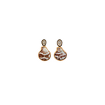 Dezso Petite Natural Shell Earrings with Diamonds