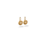 Caroline Ellen Hollowed Lentil Earrings with Star Set Champagne Diamond