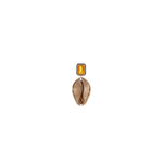 Dezso Grande Cowry Shell and Citrine Charm on Cord Necklace