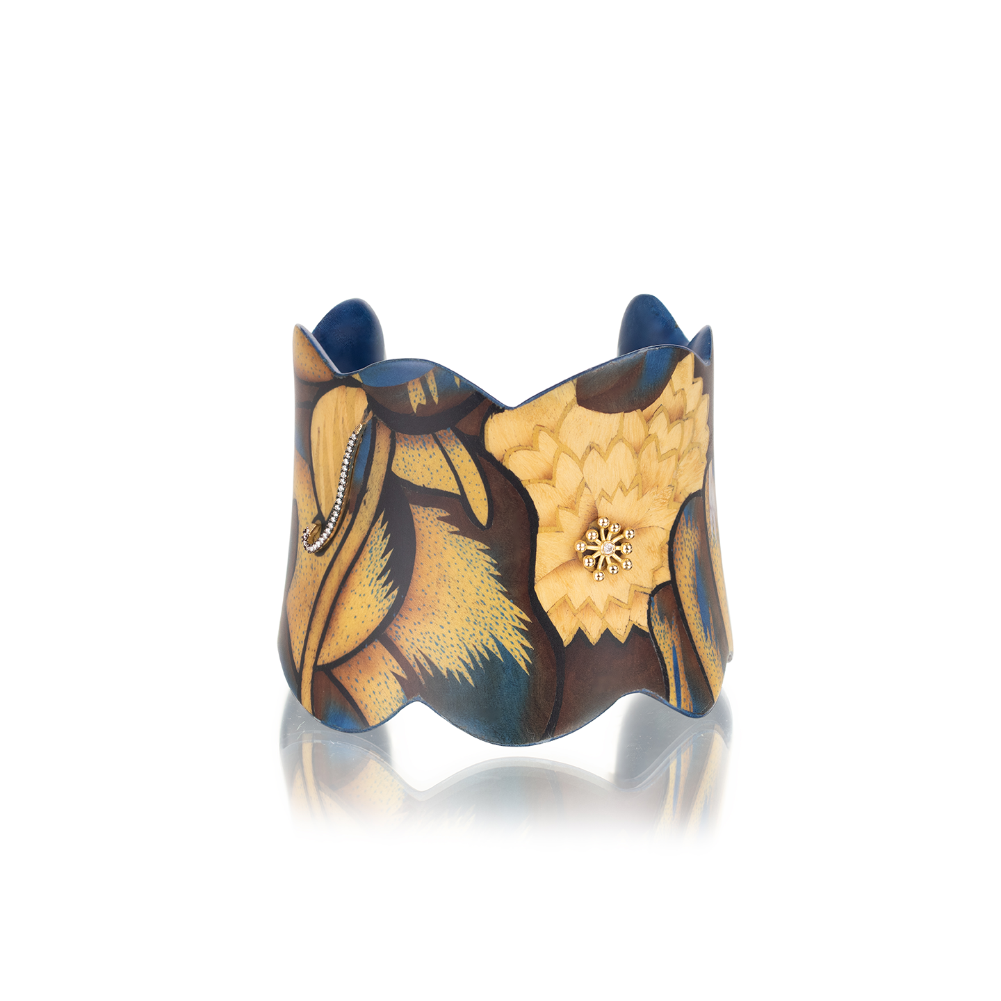 Silvia Furmanovich Marquetry Blue Floral Cuff