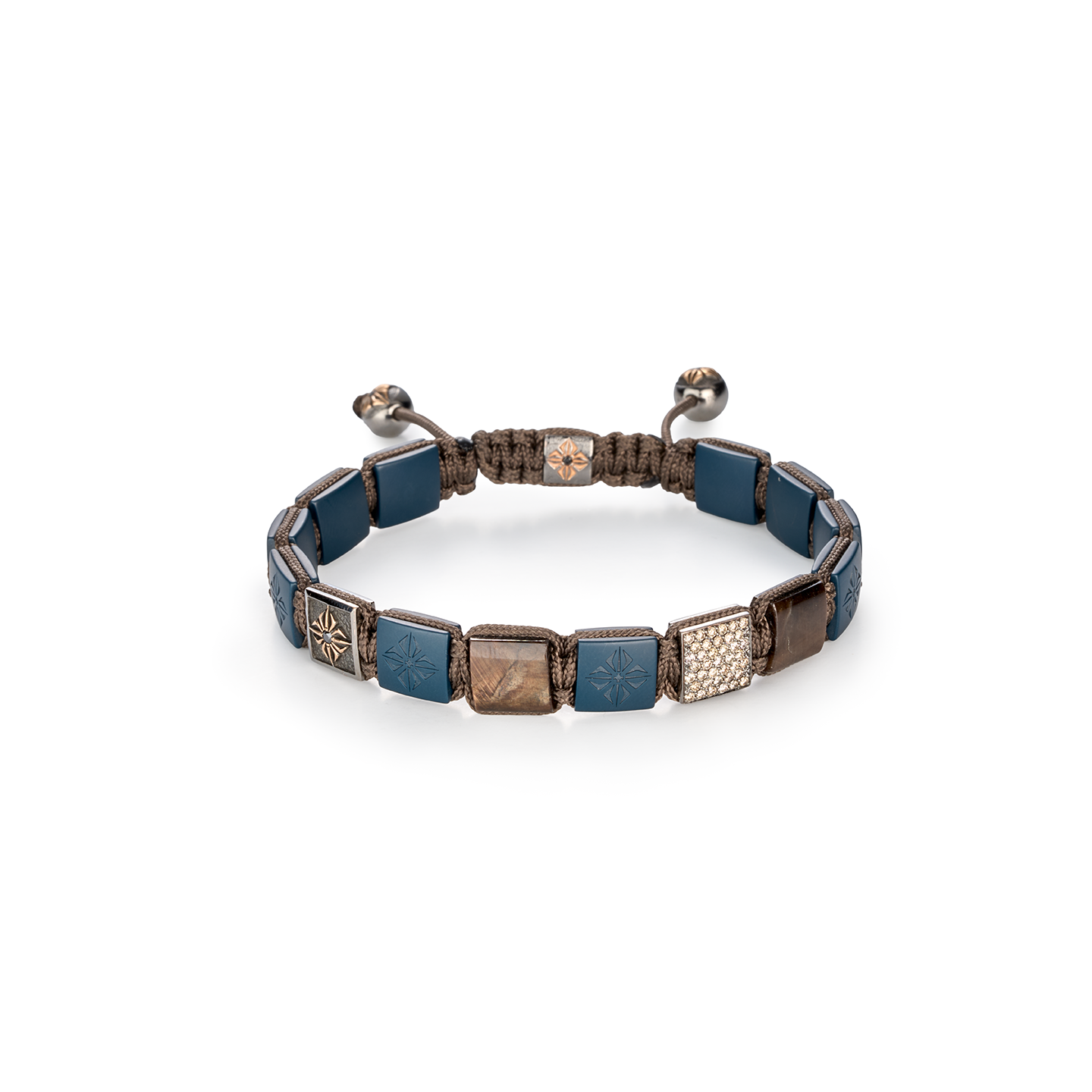 Shamballa Jewels 10mm Lock Bracelet with Brown Sapphire and Brown Diamond Pave