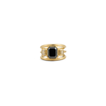 Sylva & Cie Emerald Cut Black Diamond Ring