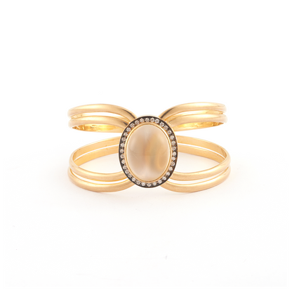 Sylva & Cie Moonstone and Diamond Cuff