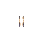 Caroline Ellen Mini Double Pave Black Diamond Spear Earrings