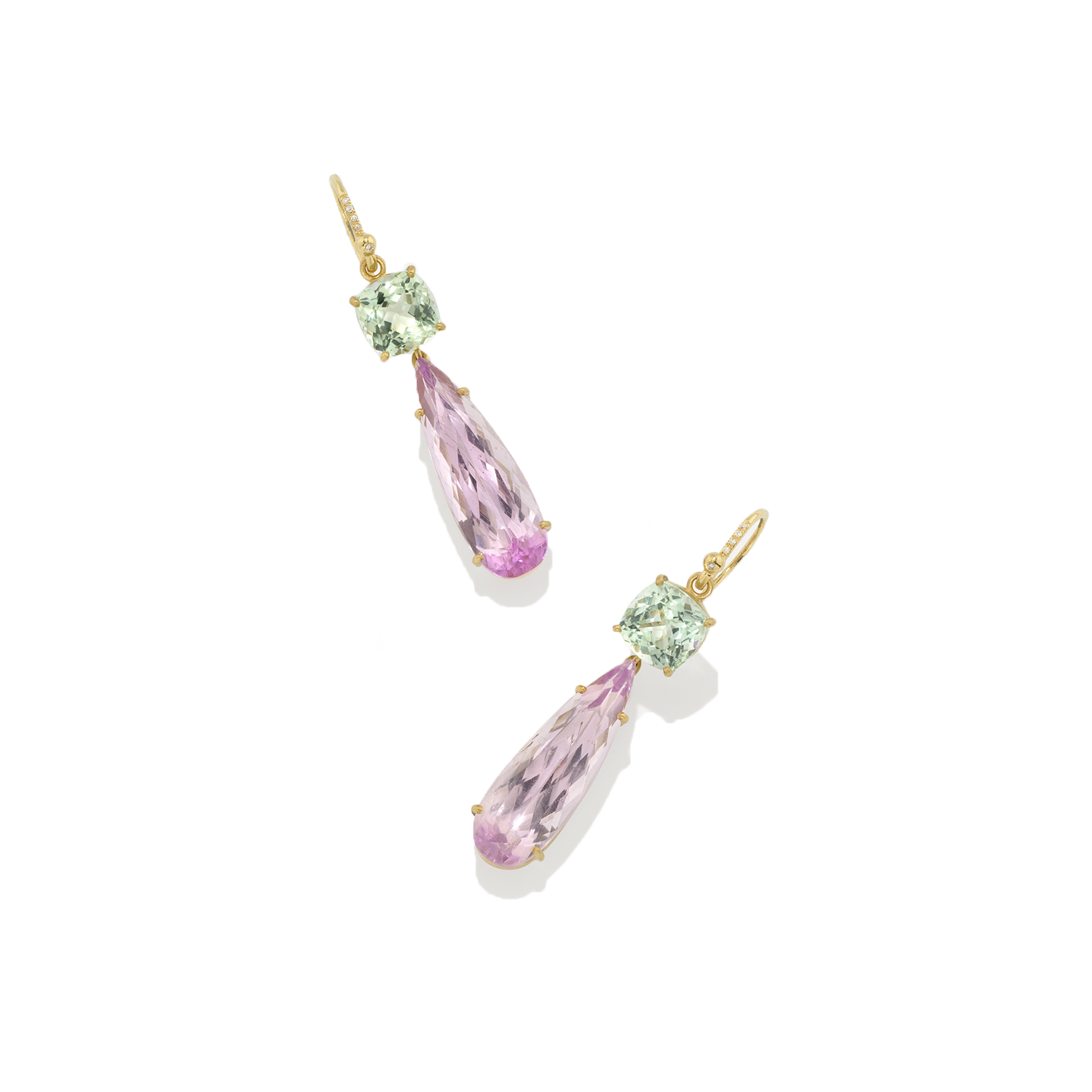 Irene Neuwirth One-of-a-Kind 'Gemmy Gem' Earrings with Green Tourmaline and Kunzite