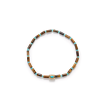 Luis Morais Eye of the Ingot Turquoise Gold Bead on Gemstone Beaded Bracelet