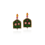 Silvia Furmanovich 'Kashmir' Paper Mache Window Earrings with Diamond, Pink Tourmaline, and Citrine