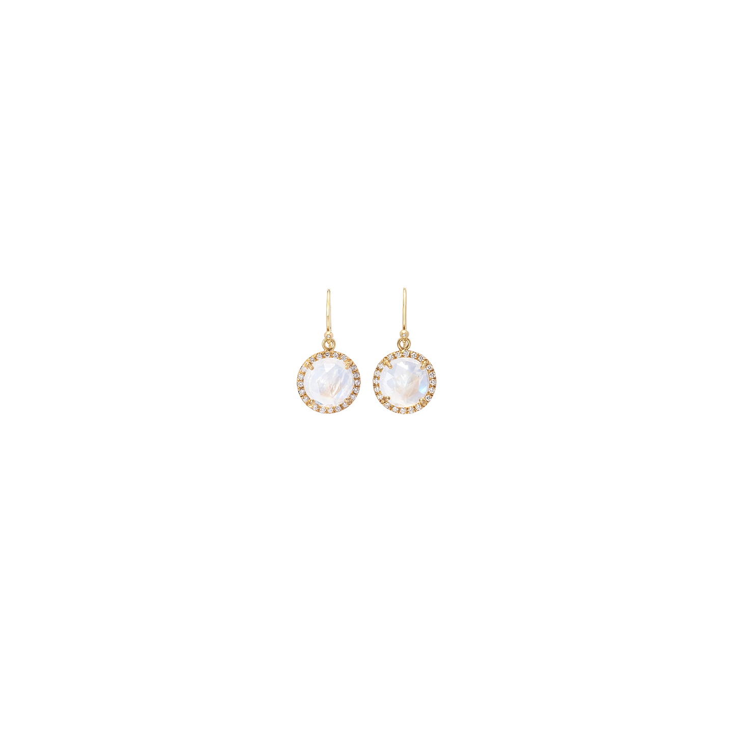 Irene Neuwirth Pave Halo Medium 'Classic' Rainbow Moonstone Drop Earrings