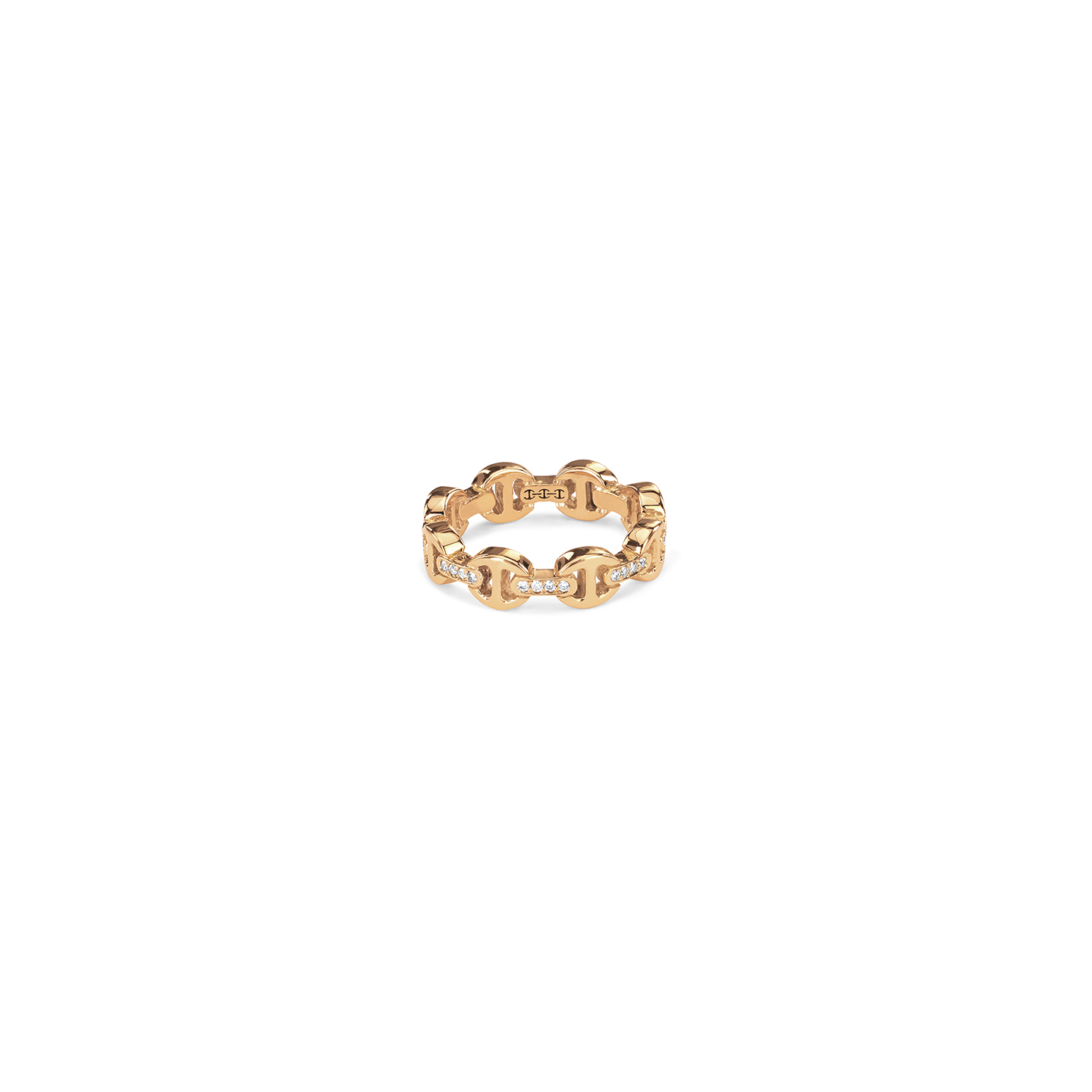 Hoorsenbuhs Dame Tri-Link Ring with Diamond Bridges