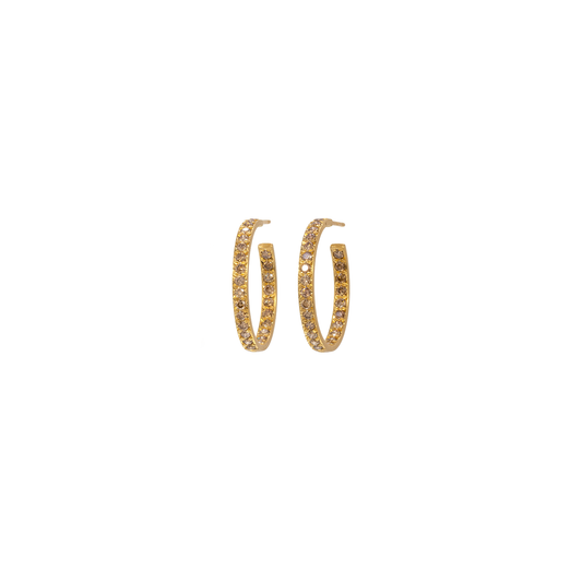 Caroline Ellen Gold Flat Profile Handmade Hoops