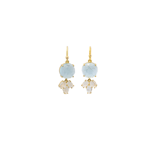 Irene Neuwirth 'Classic' Aquamarine and Rainbow Moonstone Earrings