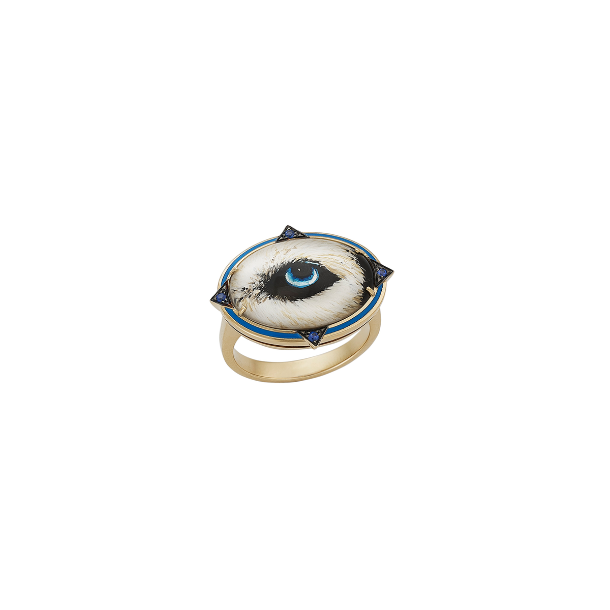 Francesca Villa 'Being Furry' Painted Crystal Dog Eye Ring