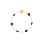 Luis Morais Mahogany Obsidian Oval Gemstone Gold Chain Bracelet