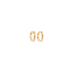 Hoorsenbuhs Yellow Gold Huggies with Diamond Bridges