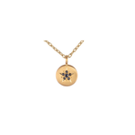 Caroline Ellen Medium Size Lentil Pendant with Black Diamond Star Pattern