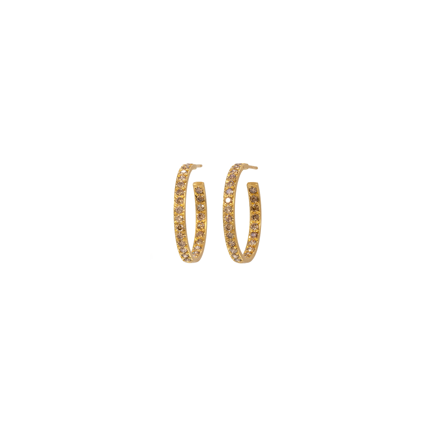 Caroline Ellen Cognac Diamond Hoops