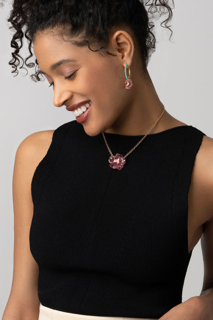 Irene Neuwirth 'Tropical Flower' One-of-a-Kind Carved Pink Tourmaline Necklace