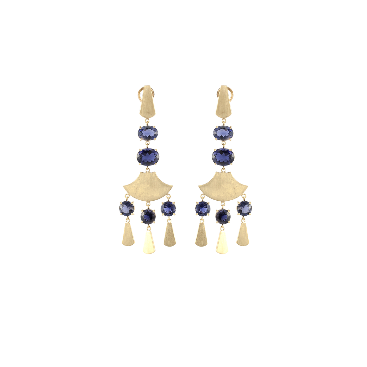 Sylva & Cie Iolite Chandelier Earrings
