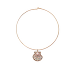 Dezso Natural Clam Shell Charm on Cord Necklace
