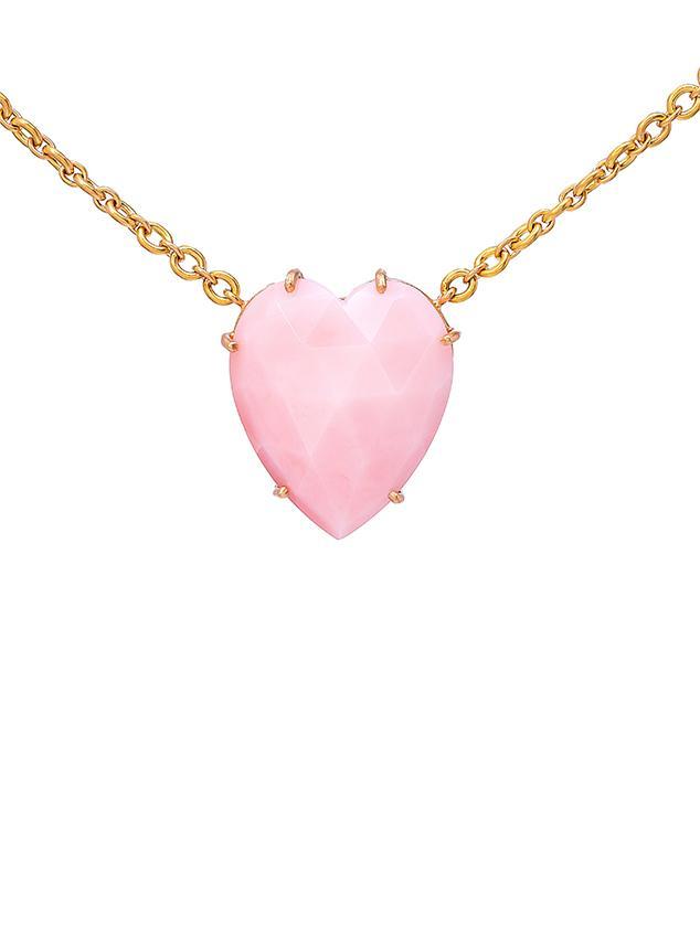 Irene Neuwirth 'Love' Heart Shape Pink Opal Necklace