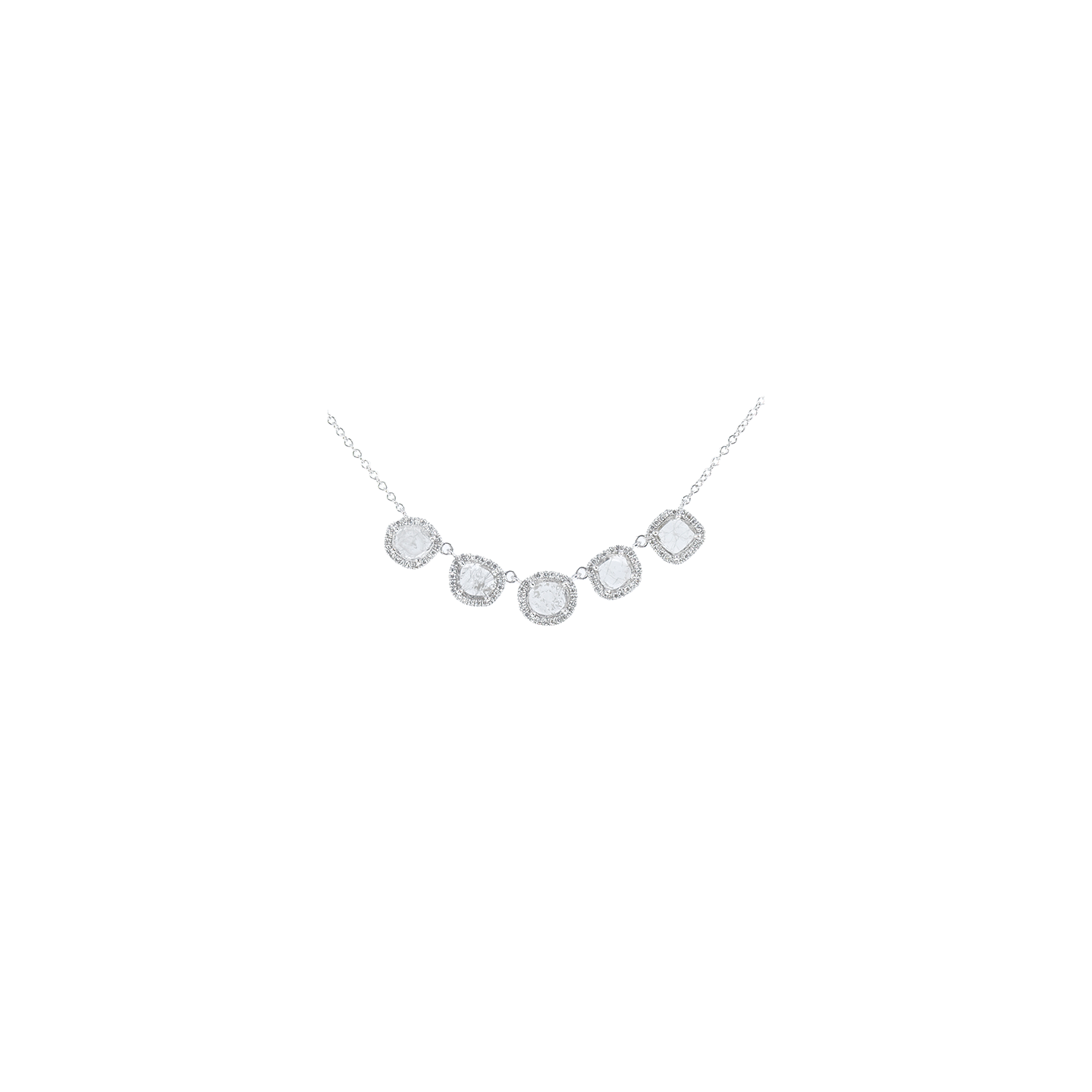 Kai Linz White Gold Slice Diamond Necklace