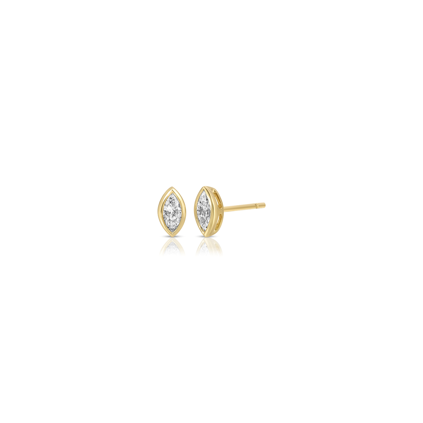 Anita Ko Bezeled Marquise Diamond Studs