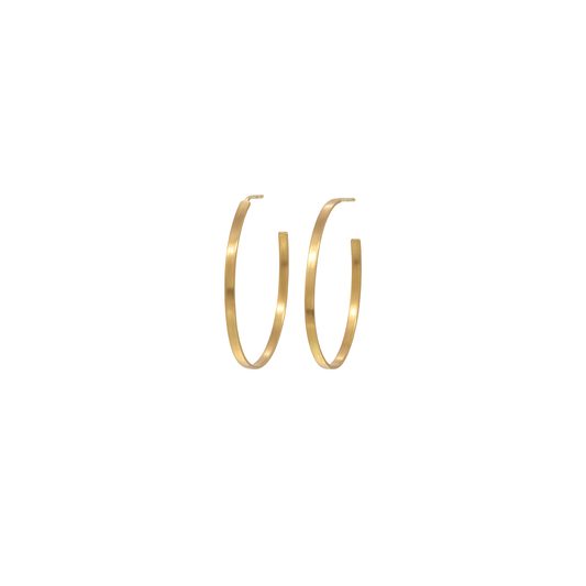 Caroline Ellen Flat Profile Oval Hoops
