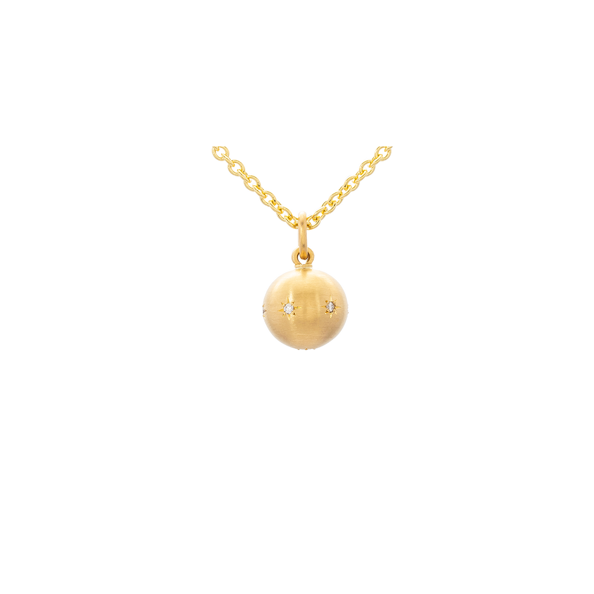 Caroline Ellen 12mm Ball Pendant with Star Set Diamonds