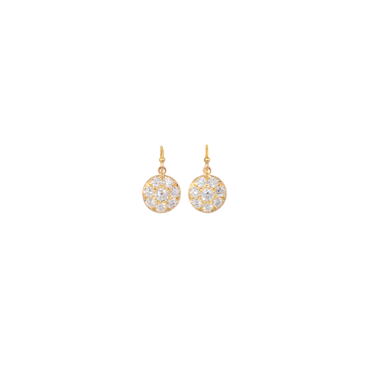 Caroline Ellen Pave Lentil Diamond Dangle Earrings