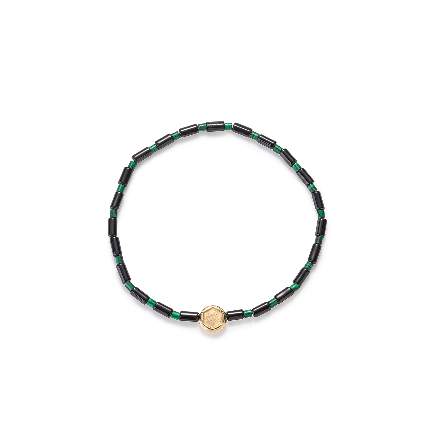 Luis Morais Small Hex Screw Disk on Beaded Bracelet