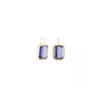 Sylva & Cie Emerald Cut Iolite Earrings