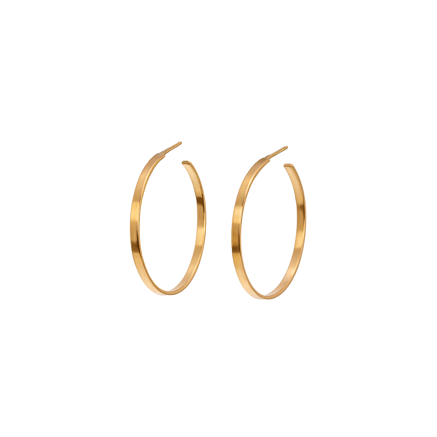 Caroline Ellen Flat Gold Hoops