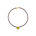 Beck Jewels Scuba Leather Choker with Faceted Citrine