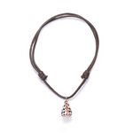 Dezso Cord Necklace with Conus Shell Charm with Sapphires