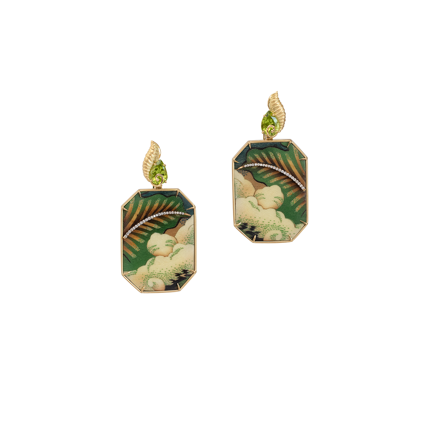 Silvia Furmanovich Quintessence 'Marquetry' Tibetan Floral Octagonal Earrings