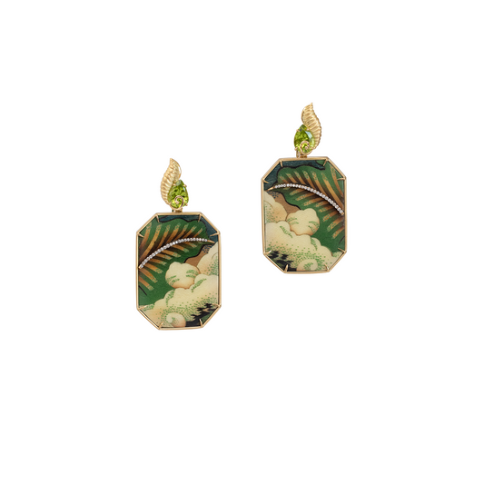 Silvia Furmanovich Quintessence 'Marquetry' Tibetan Floral Octagonal Earrings