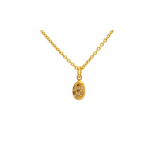 Caroline Ellen Cognac Diamond Nugget Pendant Necklace