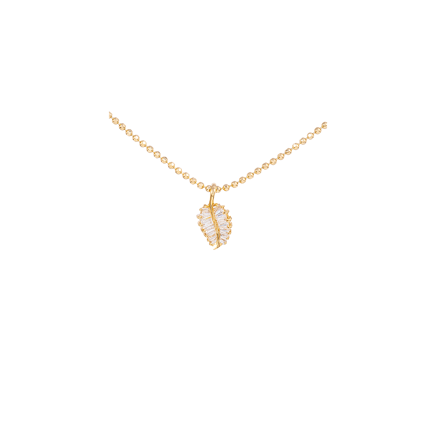 Anita Ko Small Palm Leaf Diamond Necklace