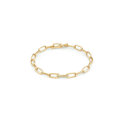 Lizzie Mandler Knife Edge Bracelet with Pave Link