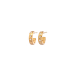 Caroline Ellen Semi-Rounded Hoops with Star Set Diamonds