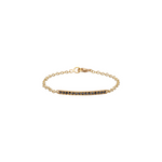 Caroline Ellen Long Bar Bracelet with Pave Rosecut Black Diamonds