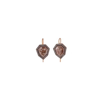 Sylva & Cie Diamond Shield Earrings