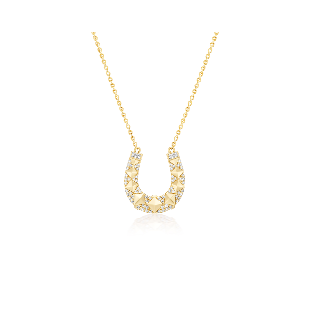 Harwell Godfrey Studded Horseshoe Pendant Necklace