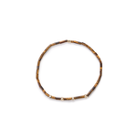 Luis Morais Four Sided Mini Tetras with Diamond on a Tiger's Eye Tube Beaded Bracelet