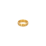 Caroline Ellen Low Dome Wide Band with Star Set Cognac Diamonds