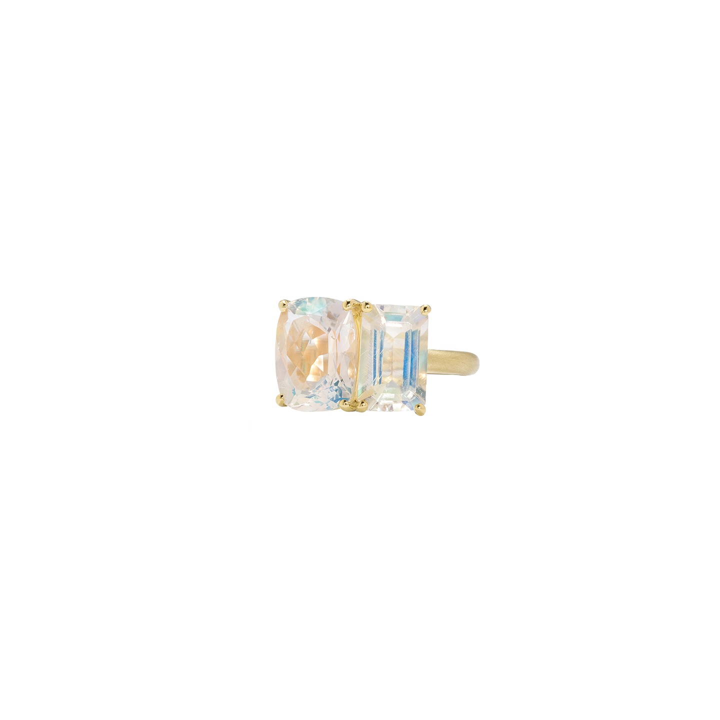 Irene Neuwirth 'Gemmy Gem' One-of-a-Kind Two Stone Rainbow Moonstone Ring