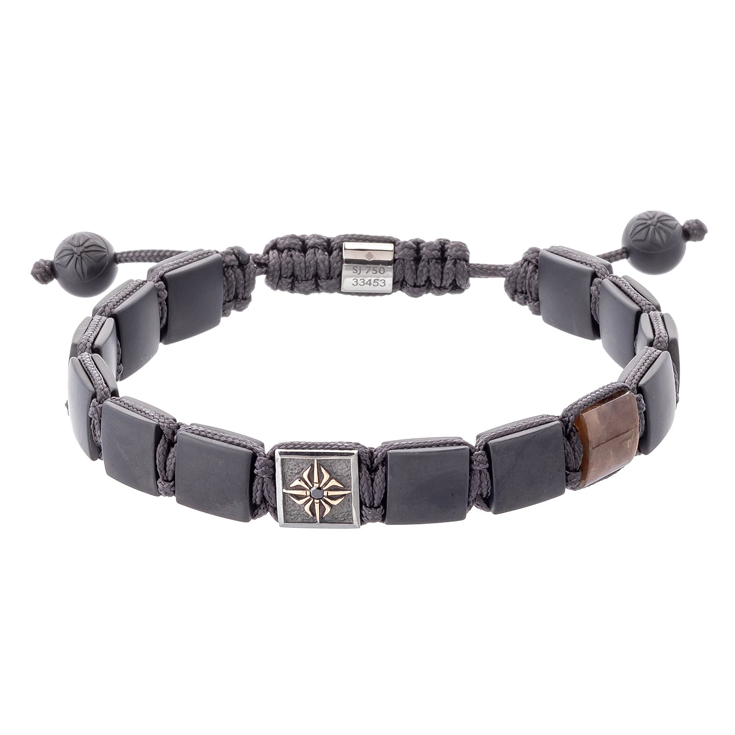 Shamballa Jewels 10mm Ceramic and Brown Sapphire Lock Bracelet
