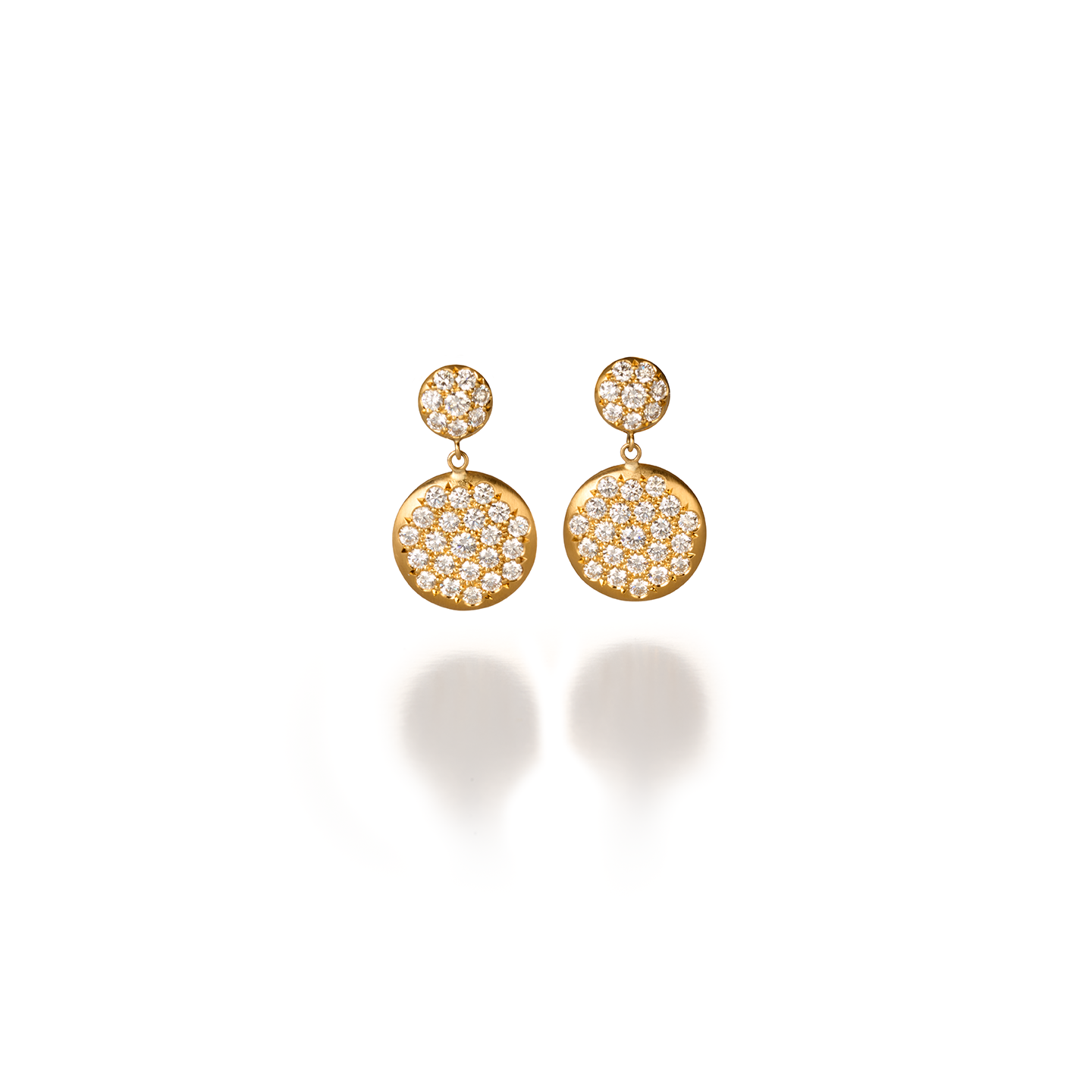 Caroline Ellen Double Pave Lentil Disk Earrings