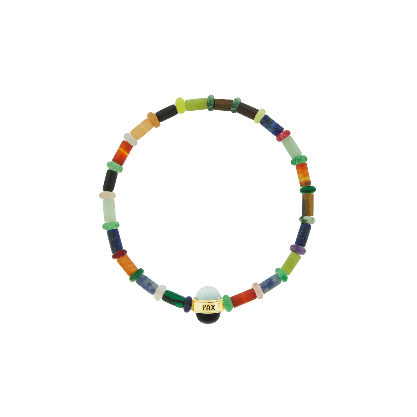Luis Morais Pax Cabochon on Gemstone Beaded Bracelet
